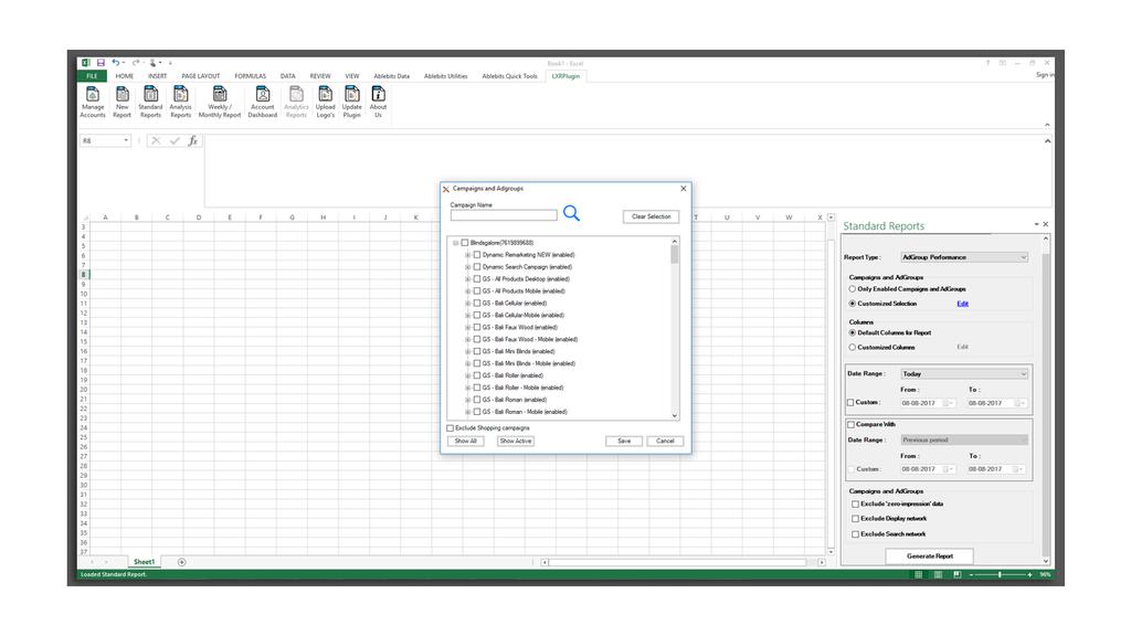 Step 3) Choose the Report Type that you wish to use. In this instance, we have selected the Keyword Performance report.