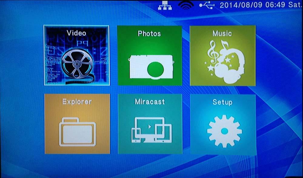 Explorer This shows all file formats within a selected storage device. Miracast This enables Miracast/screen mode which allows you to connect to any device that also has Miracast support.