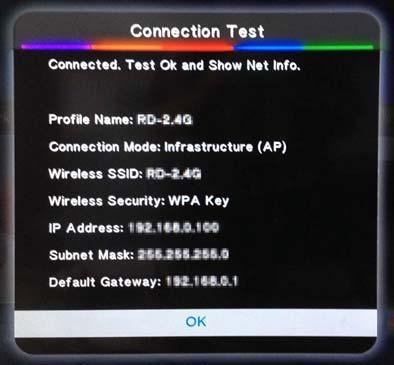 to select OK to confirm your choice Once connected a pop up will display the Wi-Fi setting details.