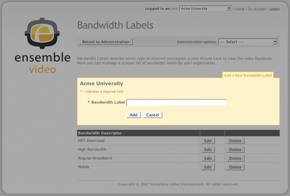 . on the right side of the panel, type in To edit an existing Bandwidth