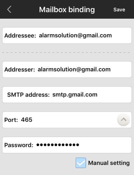 Alarm mailbox In addition to receiving push notifications, users can also receive the email (attached with captured pictures) alerts once an alarm occurs.