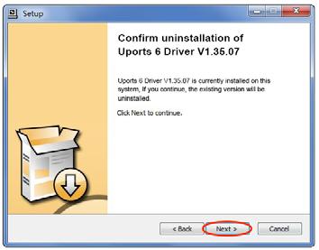 5. Confirm driver installation A confirmation on the driver installation screen will