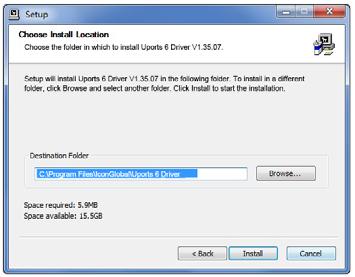 Driver setup Driver setup Choose the location of the driver and click "Next" as shown