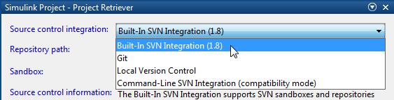 Source Control Integration Manage your code from within the MATLAB Desktop and your models from within Simulink Projects Leverage modern source