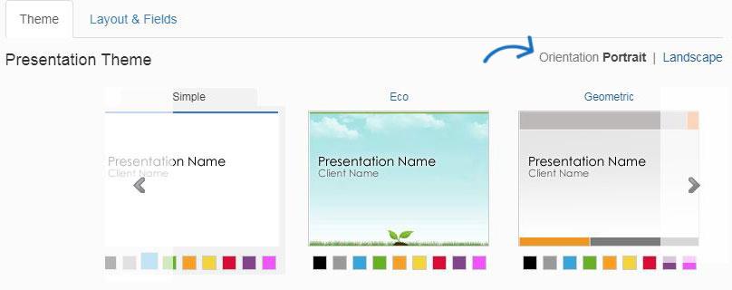 Design the Presentation The Design dropdown contains two options: Themes and Layouts & Fields.