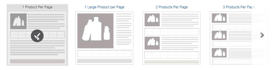 The data ﬁelds that are the standard for each template are denoted with the eye icon in the Product Fields section below.