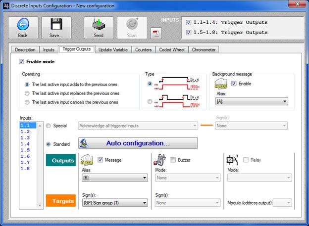 5 ALPHACallisto Supervisor Figure 4.11 This one we re going to work with for a bit. Make sure that the Enable Mode option is checked. Enable the Background Message option.