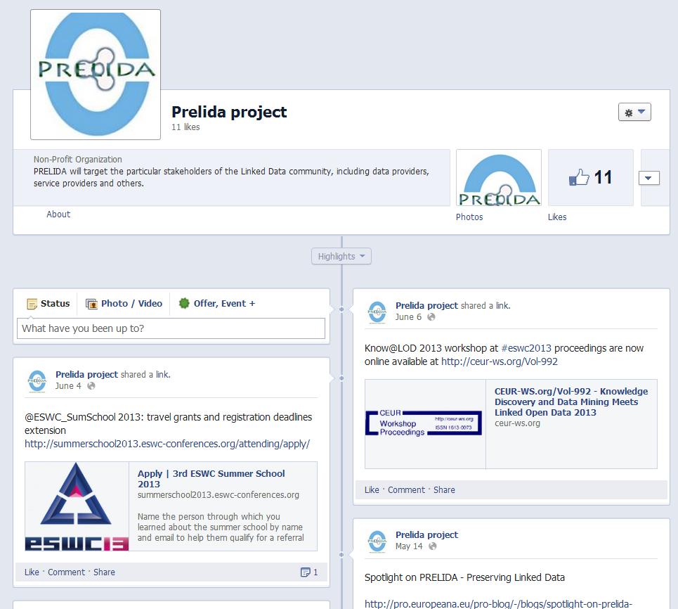 Figure 6: PRELIDA Facebook Page 5.3 Twitter The PRELIDA Twitter timeline is available at https://twitter.