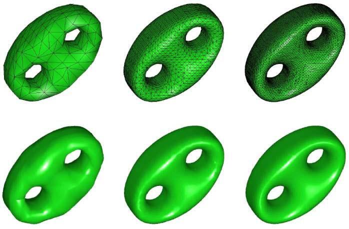 The ntal meshes (top row) are generated usng C method from smooth surfaces. (a) Cat-1 (b) Cat- (c) Cat- (d) Horse-1 (e) Horse- (f) Horse- Fg.