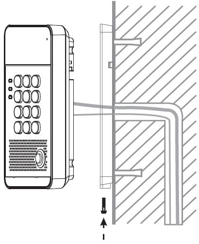 Step 6: Mounting Figure 9 Figure 10 A. Use the 4 screws to tighten the main part of intercom on the back panel as shown in Figure 9. B.