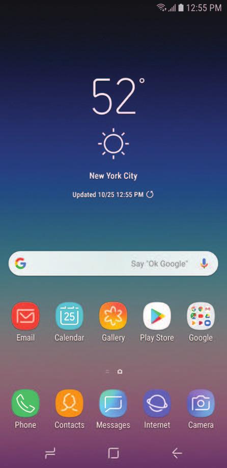 Home screen Status bar App shortcuts Recent apps Home Back Getting started Devices