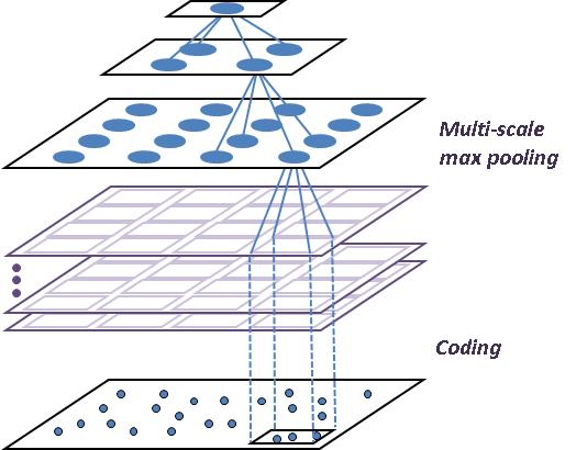 Feature Representation by Pooling Sparse Codes A simple two-layer network. Coding: VQ, soft assignment, LLC, sparse coding, linear filtering. Pooling: average, energy, max, log, l p.