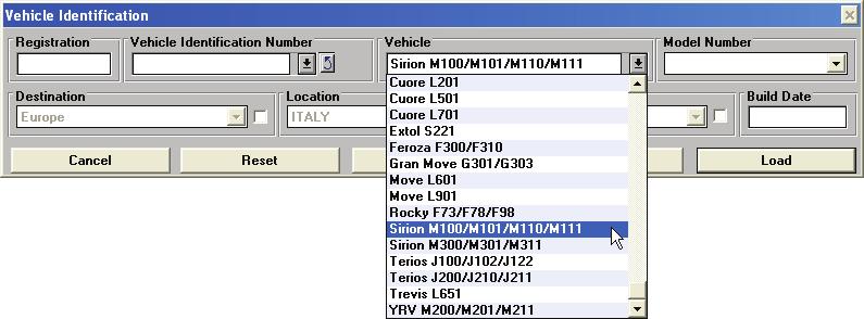 Identifying a vehicle Select vehicle details If the VIN is unknown, select all the known details in the Vehicle Identification