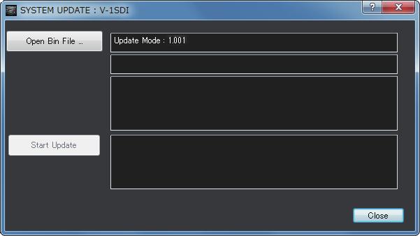 V-1SDI RCS Owner s Manual 5. When the SYSTEM UPDATE dialog box appears, check to make sure Update Mode is displayed in the top field.