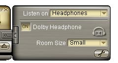To turn on Dolby Headphone, you will need to do the following: Insert a DVD disc into your laptop Run WinDVD Open the Audio Mode sub panel; to do this,