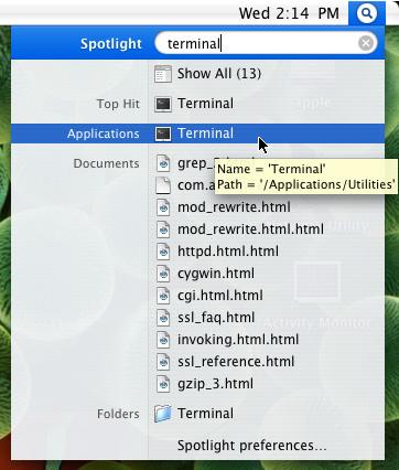 Uninstalling the Mac OS inode 1. Click the Spotlight icon in the upper right corner of the desktop, and then search for the terminal, as shown in Figure 18.