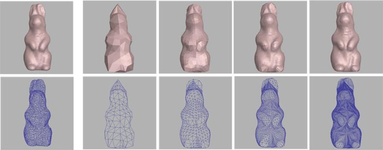 triangles (level3), respectively. Fig. 4. Mesh remeshing of a rabbit model.