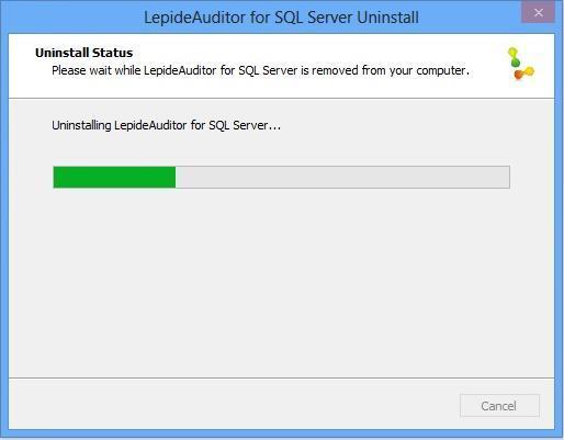 Select LepideAudior for SQL Server and click the Remove button.