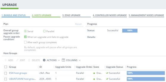 3 Monitor the upgrade process. You can view the overall upgrade status and specific progress of each host group in real time.