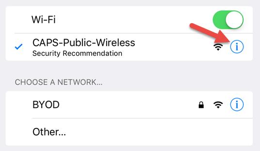 To forget a network, go back to the settings applet and click on Wi-Fi as in steps one a two of this