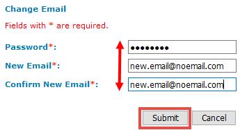 UPDATE EMAIL You also have the option to update the email address associated with your account.