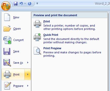 the disk icon Printing a Document Click on Print Note: If you