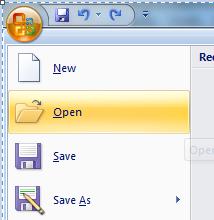 Opening an Existing File On the Standard toolbar, click the Open button.