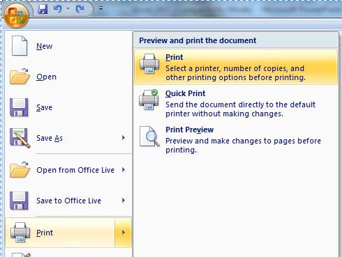 Printing Your File To print out your document click on the