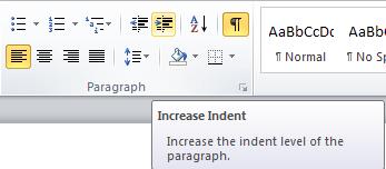 Use the following procedure for the indent options on the Paragraph dialog box. 2.
