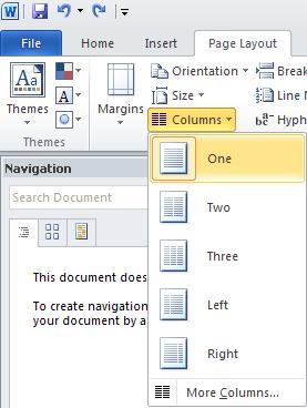 Formatting Text as Columns You can easily format your page with a number of
