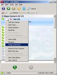 2.5 Make a Call 2.5.1 Call Skype user from contacts Press to display contacts. Press / to select a contact. Press to call out. 2.5.2 Call Skype user from PC Contacts Go back to idle, press C to switch Skype software to Contacts Tab.