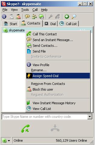 Add a Skype mate to Contacts Assign Speed-Dial for it, for example "11" Input the number and call out: Press digital "1" and "1" on USB Phone, this number will be shown on the addressbar in Skype