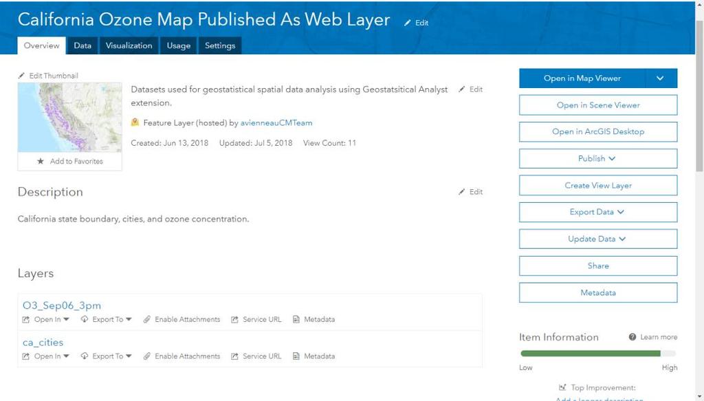 Metadata Support in ArcGIS Online and ArcGIS Enterprise Metadata styles for geospatial metadata standards Display and edit
