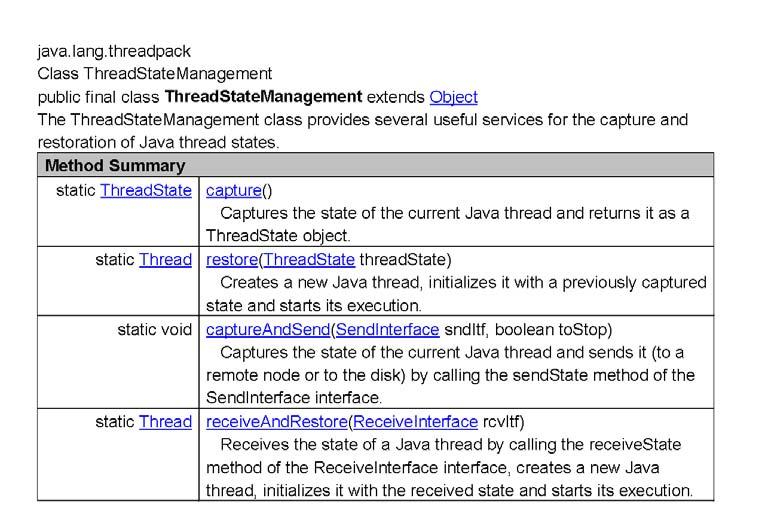 EFFICIENT JAVA THREAD SERIALIZATION, MOBILITY AND PERSISTENCE 19 Figure 9.