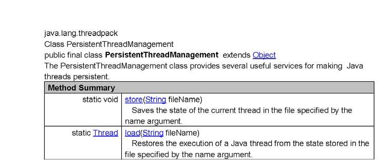 EFFICIENT JAVA THREAD SERIALIZATION, MOBILITY AND PERSISTENCE 25 Figure 15.