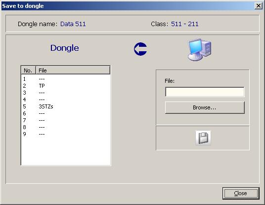 Data transfer to the machine 613 6-7 Saving to a dongle This function enables you to save seam programs on a dongle Depending on the class, there are two methods for saving which you should be aware