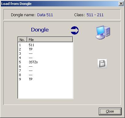 Data transfer to the machine 614 6-11 Load A sewing file can be loaded from the dongle again, in order to be able to work on it with this software "DA-CAD 5000" further Note: When loading from the