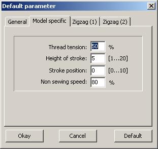 Input windows 7-5 Tab 2: Model specific Machine specific parameters can be set here If the selected machine class does not support a parameter, then the parameter is greyed-out and can not be changed
