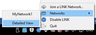 A list will appear that shows the list of networks currently connected. In the screenshot shown, the computer is connected to a network called MyNetwork1.