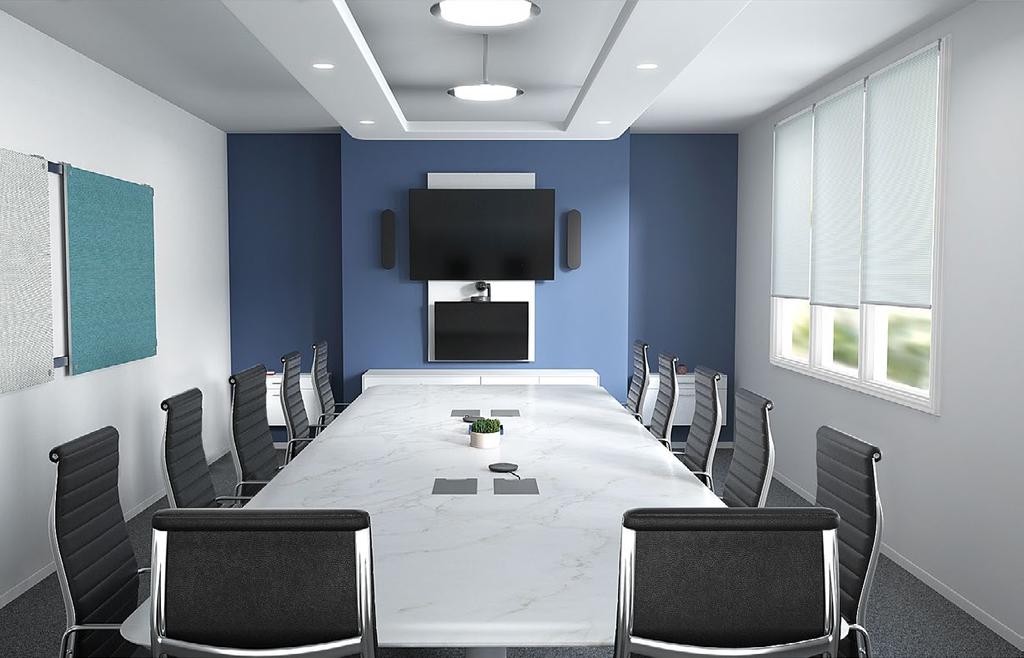 TEAM COLLABORATION MEDIUM AND LARGE MEETING ROOMS To get the most out of your medium and large meeting rooms, you need a video conferencing solution that adapts to your space.
