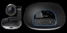 Affordable video conferencing system with HD video, 10x zoom, a tabletop speakerphone and two expansion microphones.