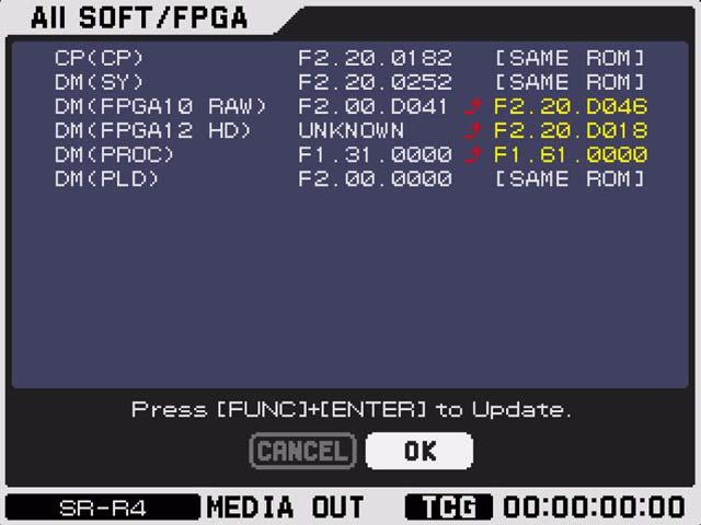 Figure 6 5. When the upgrade of ALL SOFT/FPGA is completed, confirm that Completed appears in the lower left of the screen. Power OFF/ON and Restart with Updated Software 1. Turn unit power OFF. 2.