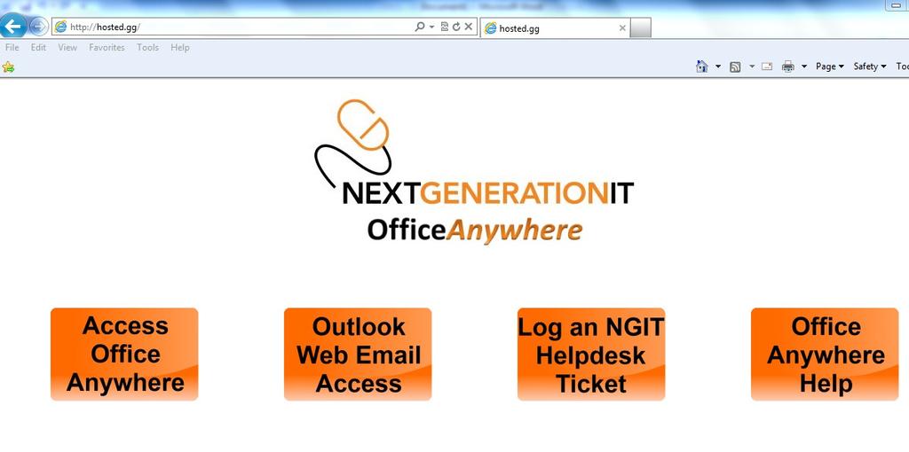 Web browse to the Office Anywhere Portal: http://hosted.