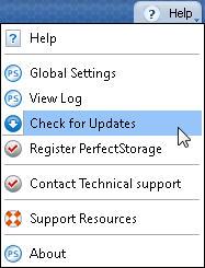 PerfectStorage User Guide If you pre-configure PerfectStorage to automatically check for updates and install the latest patches and updates as and when it is recommended, PerfectStorage will be