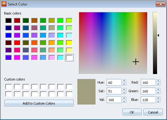 PerfectStorage User Guide 1. Double-click the color block on the Legend tab to open the Select Color screen. 2. Choose a color legend and click OK.