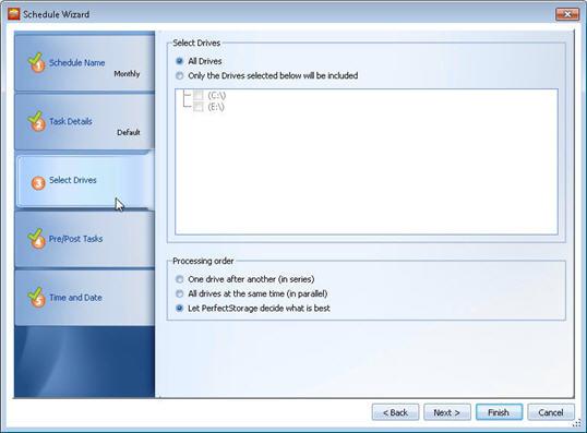 PerfectStorage User Guide 7. Select the drive(s) you want to reclaim (by default, all drives are selected). You can specify one or several as necessary.