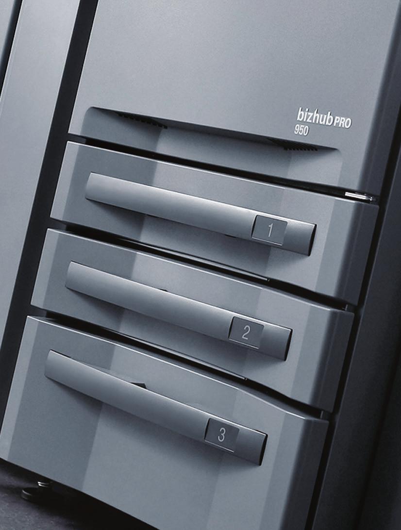 Along with the high output speed and robust design of the bizhub PRO 950, Konica Minolta offers you a full array of cost-effective auto finishing options to speed your on-demand document output.