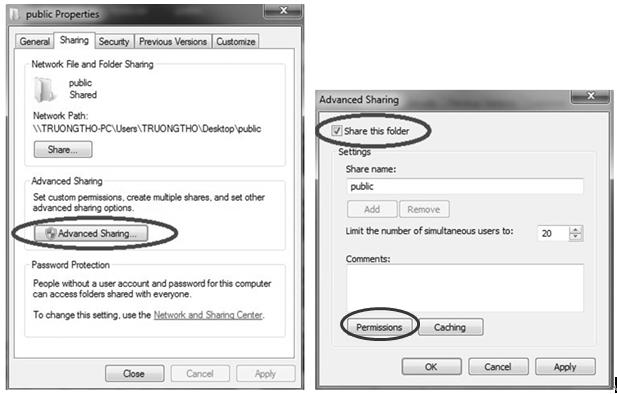 2. Sharing Resource Setting Create a sharing folder, and change this folder s setting to offer controller to use, as the below figure. A.