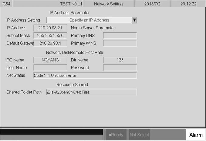 1.7.2 Network Setting Command: F5 Maintain F2 Network setting Description System network setting Related information IP address setting Select Obtain an IP address automatically when network