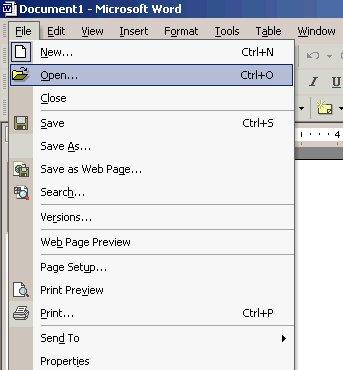 BASIC COMMANDS OPEN/CLOSE DOCUMENTS To open a program, double-click on the program icon (small graphic representation of the program). The icon can be found either on the desktop or on the start menu.